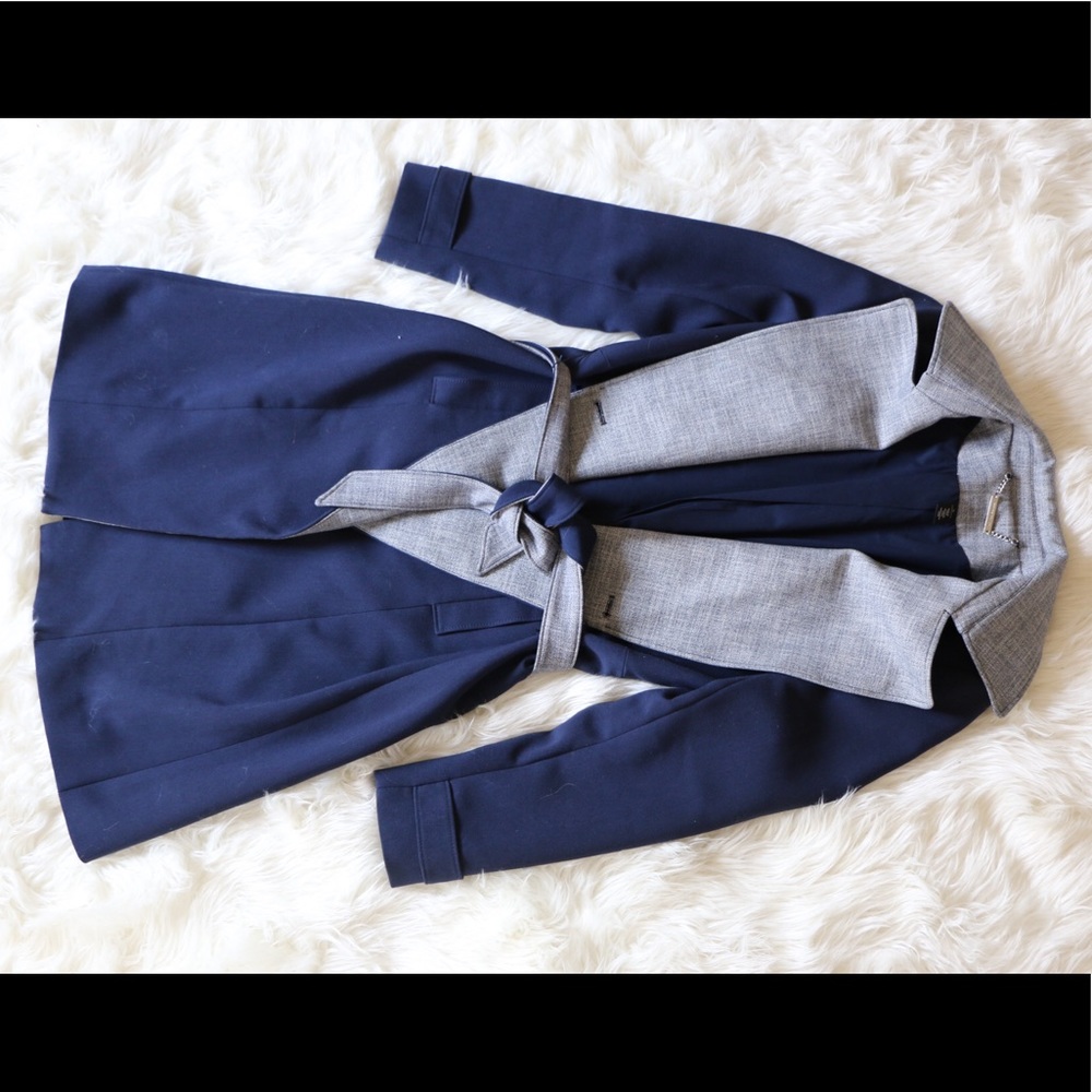 White House black market blue winter jacket long